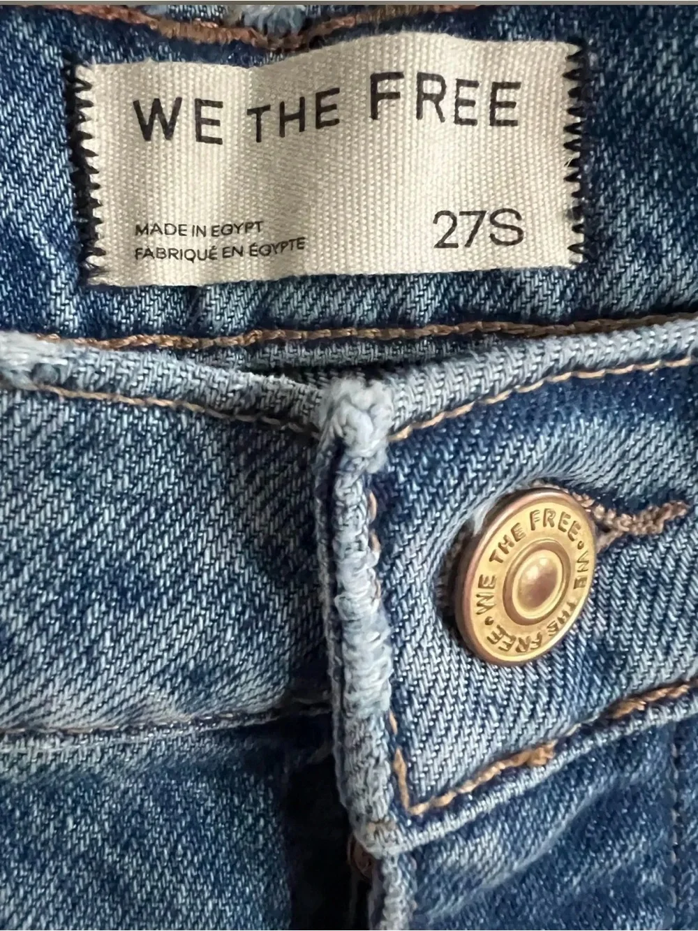 We The Free Good Luck Mid-Rise Barrel Jeans in Ultra Light Beam in 27S NWT